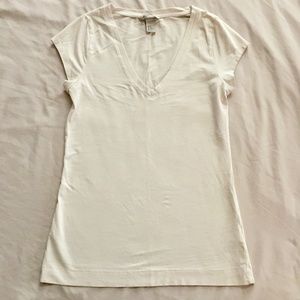 White V-Neck Tee